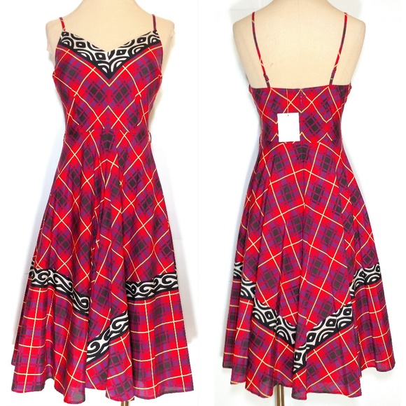 Plenty By Tracy Reese Retro Plaid Swing Dress Silk Nwt